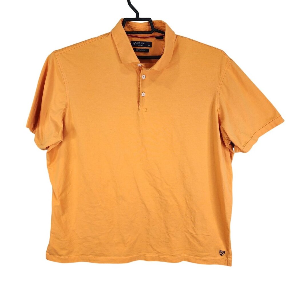 Mens Orange Cremeux Classics Polo Shirt Supima Cotton Blend Short Sleeve XXL